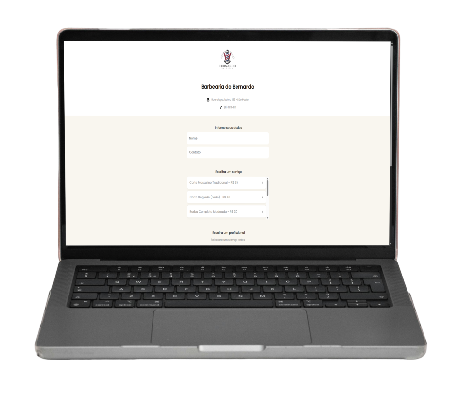 Página pública de agendamentos